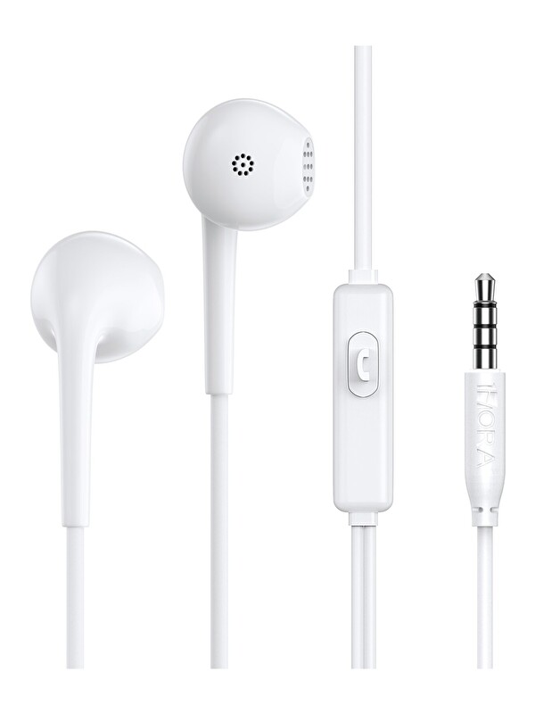 Oglo AUT117 3.5mm Kulak Içi Kablolu Kulaklık LTX-LH023 - Mikrofonlu - Android Uyumlu - Beyaz