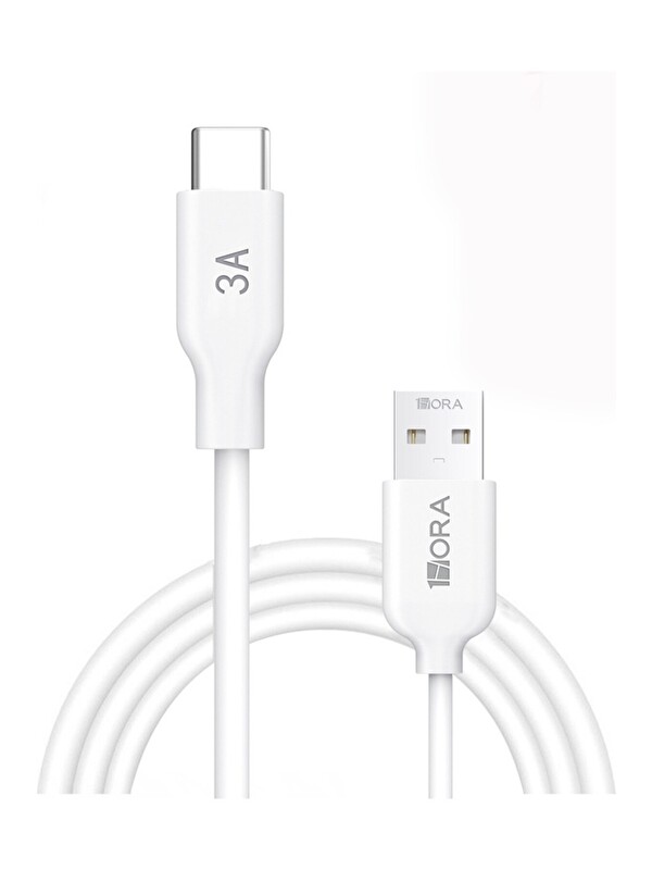 Oglo CAB251 3A Type-C Data ve Şarj Kablosu - 1 Metre - Hızlı Şarj - Beyaz