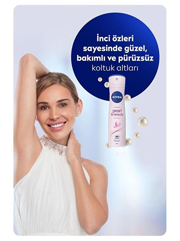 NIVEA Pearl & Beauty Kadın Sprey Deodorant 150 ml X5 Adet, Anti-Perspirant, 48 Saat Koruma
