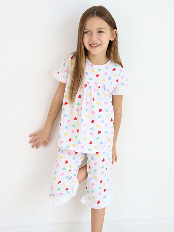 Luggi Baby Bisiklet Yaka Kısa Kollu Kız Bebek Pijama Takımı