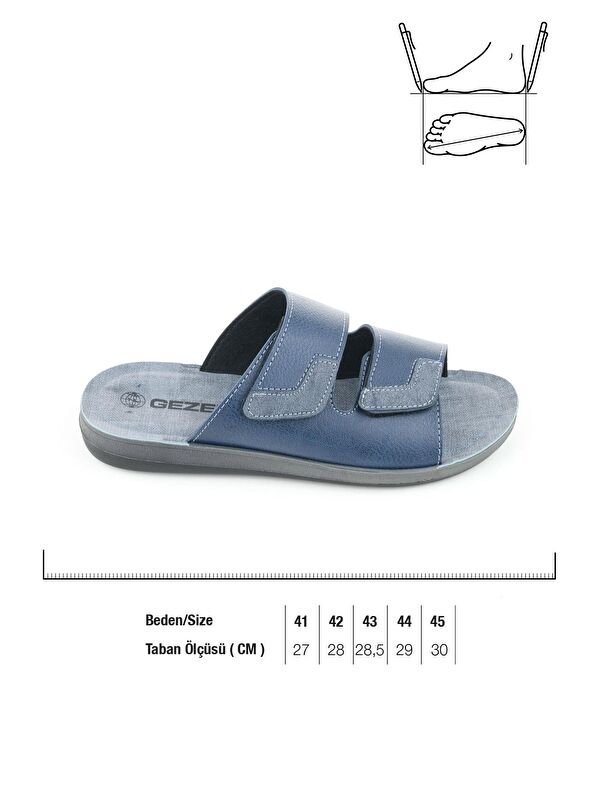 Yazlık Cırtlı Ayrlanabilir Suni Deri Rahat Taban Erkek Terlik - Görsel 3