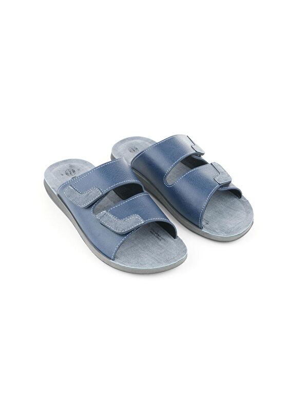 Yazlık Cırtlı Ayrlanabilir Suni Deri Rahat Taban Erkek Terlik - Görsel 4