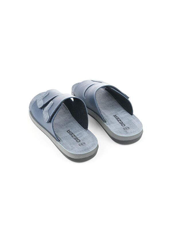 Yazlık Cırtlı Ayrlanabilir Suni Deri Rahat Taban Erkek Terlik - Görsel 5