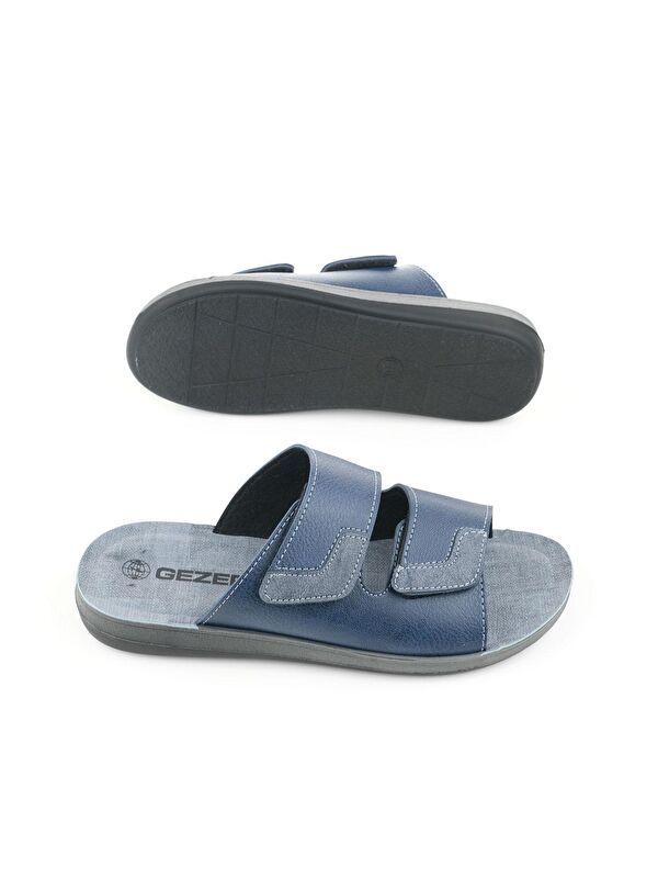 Yazlık Cırtlı Ayrlanabilir Suni Deri Rahat Taban Erkek Terlik - Görsel 6