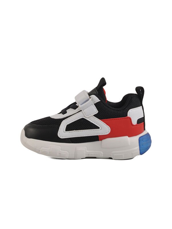 Siyah Cırtlı Işıklı Hafif Unisex Çocuk Spor Ayakkabı 1909 B - Görsel 3