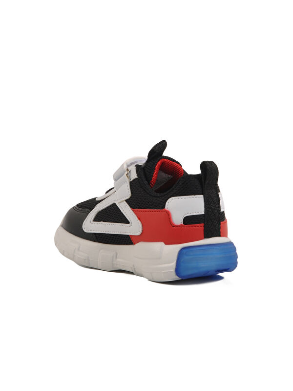 Siyah Cırtlı Işıklı Hafif Unisex Çocuk Spor Ayakkabı 1909 B - Görsel 5