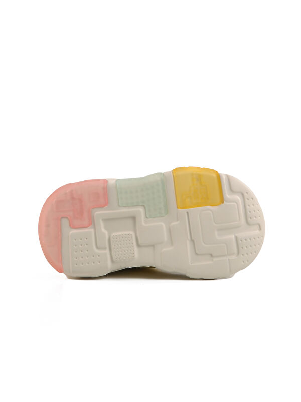 Krem Cırtlı Işıklı Hafif Unisex Çocuk Spor Ayakkabı 1909 B - Görsel 6
