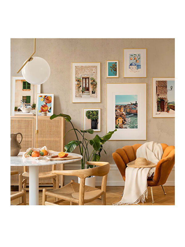 Artavessa 8 Parça Ahşap Çerçeve Görünümlü Mdf Tablo Seti - ARTAVESSAYSLMSTKO38