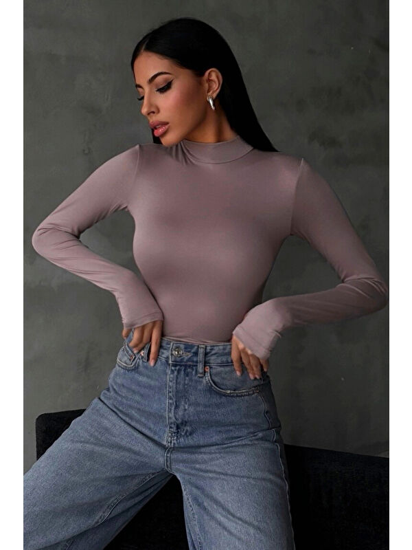 Bipantolon Kadın Açık Eflatun Parmak Detaylı Body