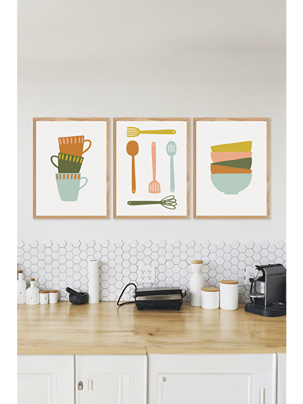 Artavessa 3 Parça Gerçek Ahşap Çerçeveli Tablo Seti - ARTSYCERCEVE12