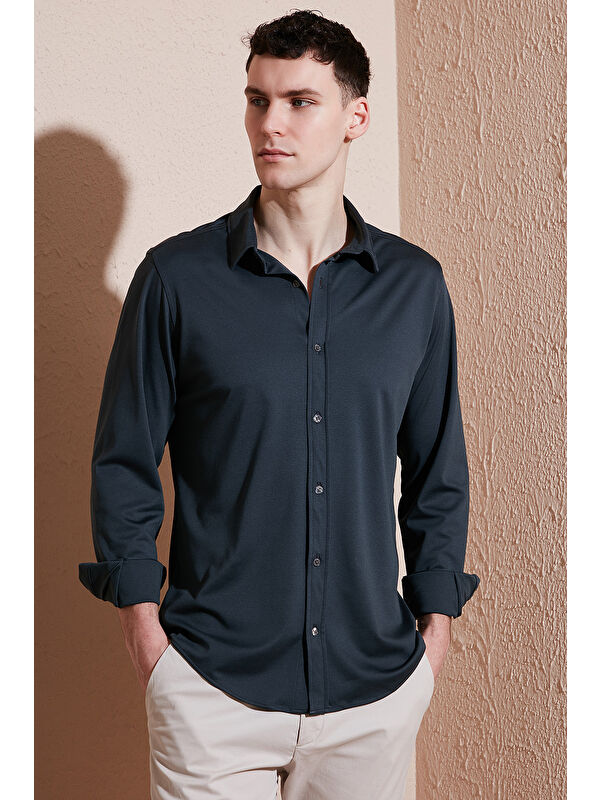 Buratti Pamuklu Regular Fit Düz Yaka %100 Pamuk Gömlek CF25S119628
