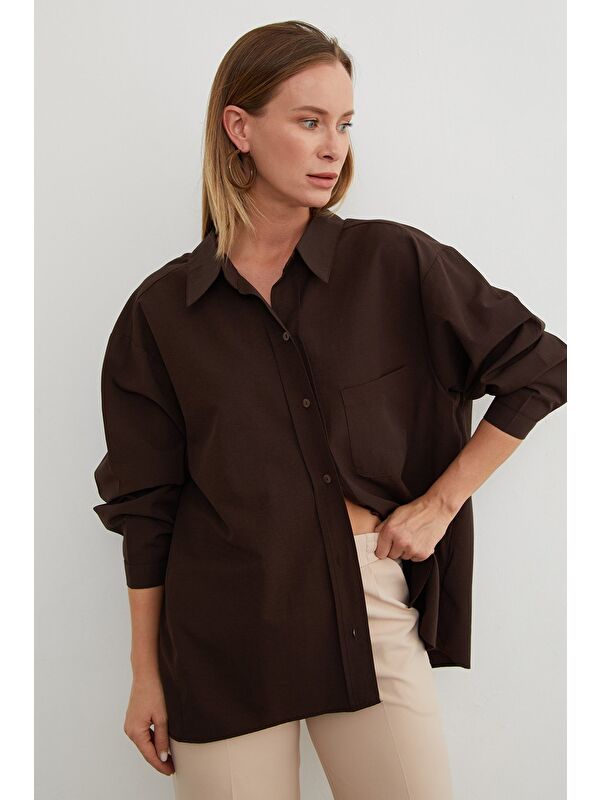 Fullamoda Basic Tek Cepli Oversize Gömlek