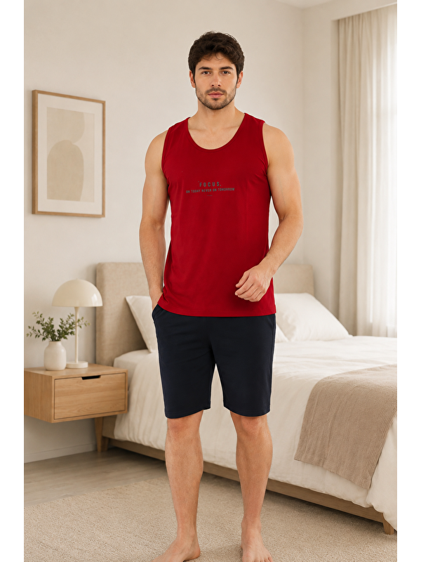 Formo PREMIUM Erkek Viskon Yüksek Kalite Düğmeli Sıfır Yaka Cepli Battal Pijama Takımı