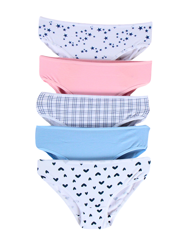 Harika Kids Kız Çocuk Pamuklu 5'li Paket Slip-Külot