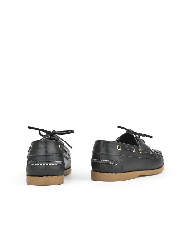 Erkek Hakiki Deri Günlük Ayakkabı 151423Z33 Siyah - Görsel 4