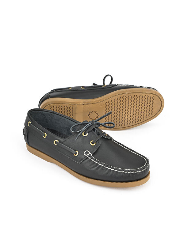 Erkek Hakiki Deri Günlük Ayakkabı 151423Z33 Siyah - Görsel 5