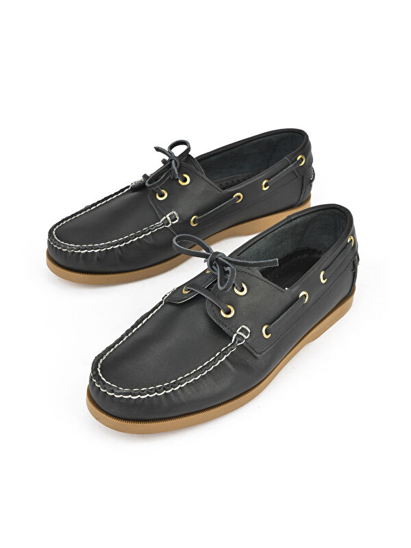 Erkek Hakiki Deri Günlük Ayakkabı 151423Z33 Siyah - Görsel 6