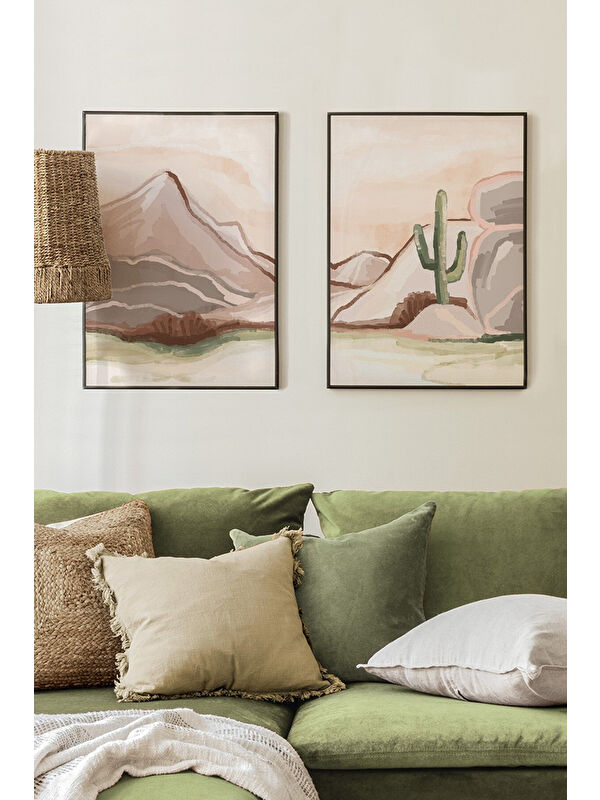 Artavessa 2 Parça Ahşap Çerçeve Görünümlü Mdf Tablo Seti 33x48 Cm - Model 21 - ERSY2MDFMODEL21-3348
