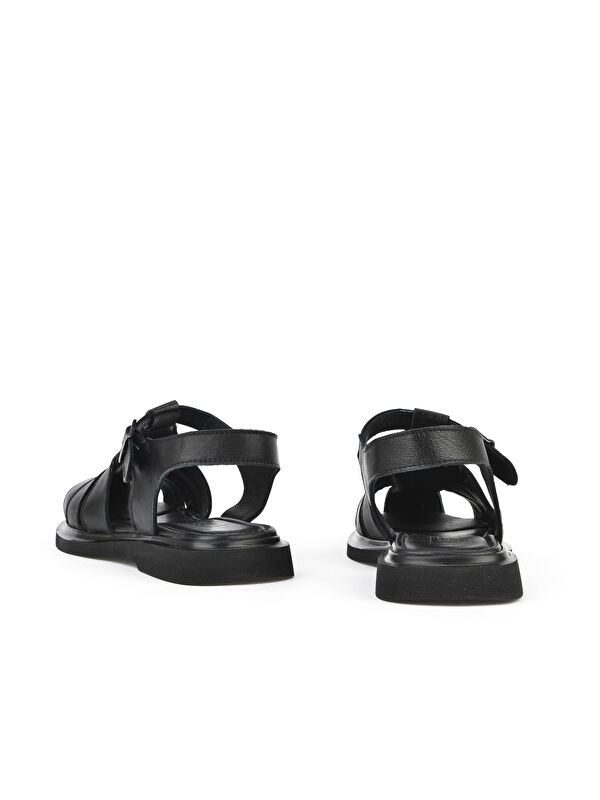 Kadın Hakiki Deri Sandalet 1511047Z600 Siyah - Görsel 4