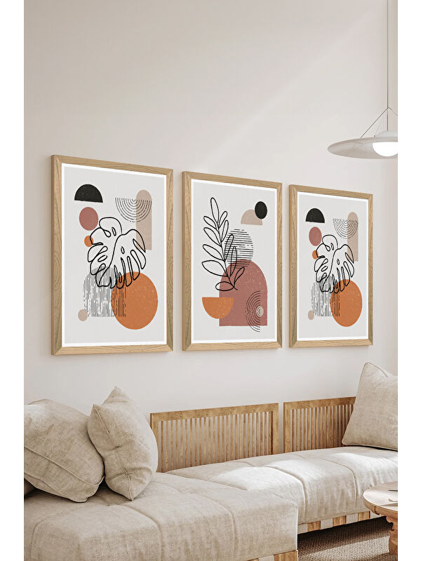 Artavessa 3 Parça Ahşap Çerçeve Görünümlü MDF Poster Tablo Seti - Set 110 - MDF3DSOHOSET110-1520
