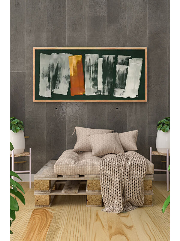 Artavessa Tek Parça Gerçek Ham Ahşap Yatay Panorama Çerçeveli Tablo - Model 16 - 33 x 70
