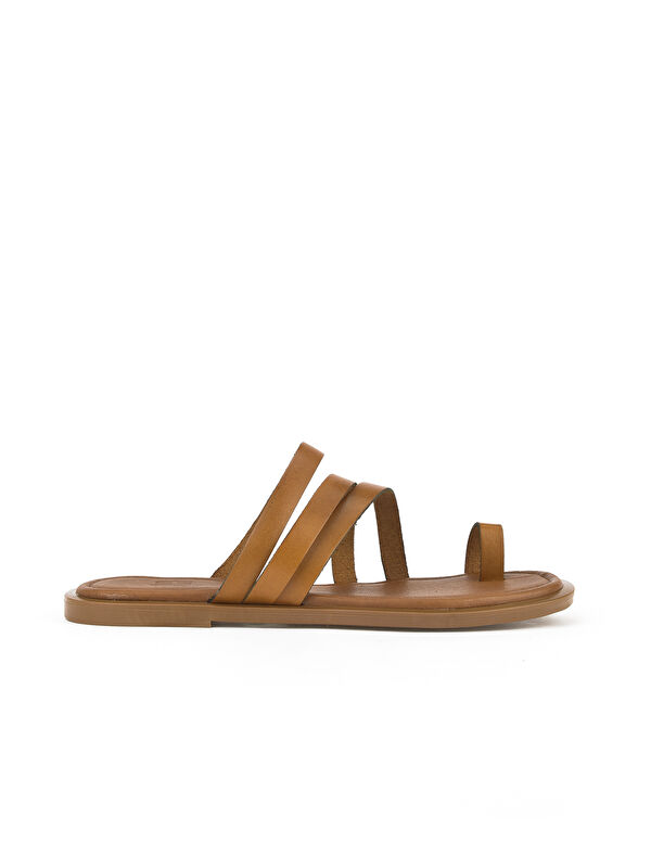 Kadın Hakiki Deri Terlik 1511010Z1018 Taba - Görsel 2