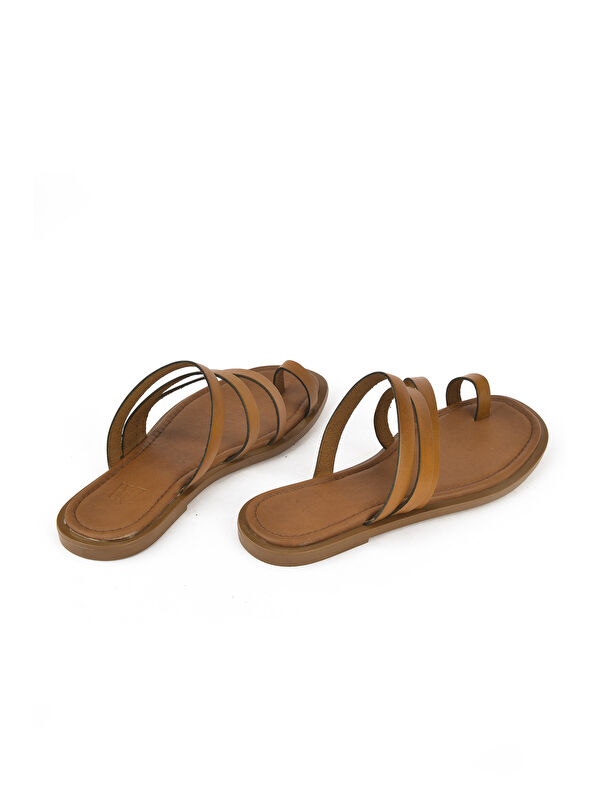 Kadın Hakiki Deri Terlik 1511010Z1018 Taba - Görsel 4