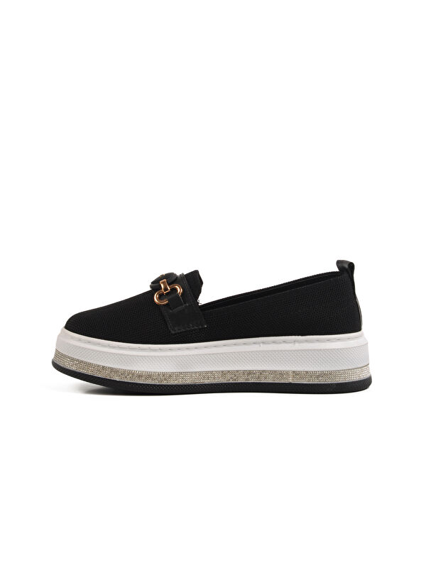 Siyah Hafif Keten Kadın Casual Ayakkabı 261195 Z - Görsel 3