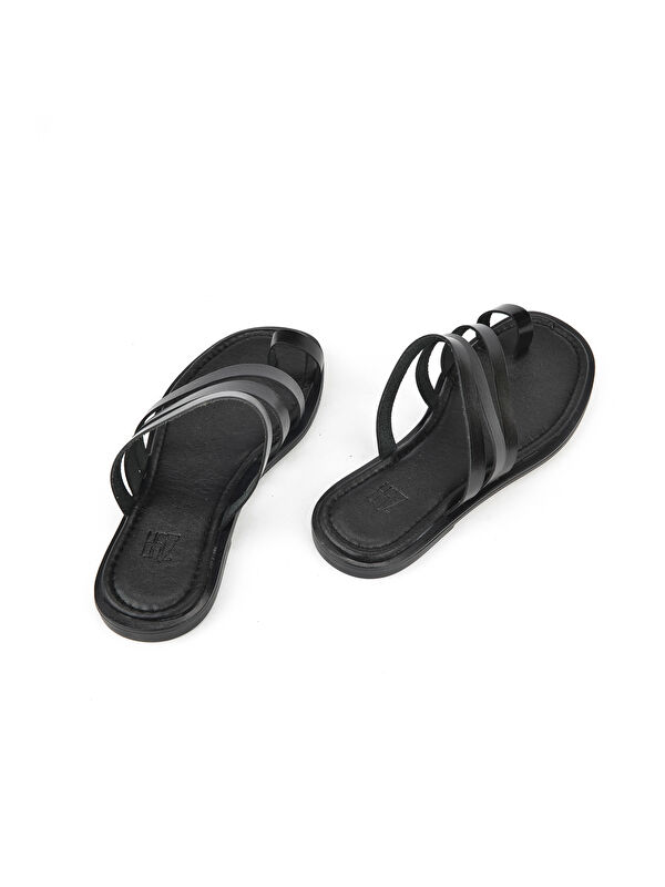 Kadın Hakiki Deri Terlik 1511010Z1018 Siyah - Görsel 4