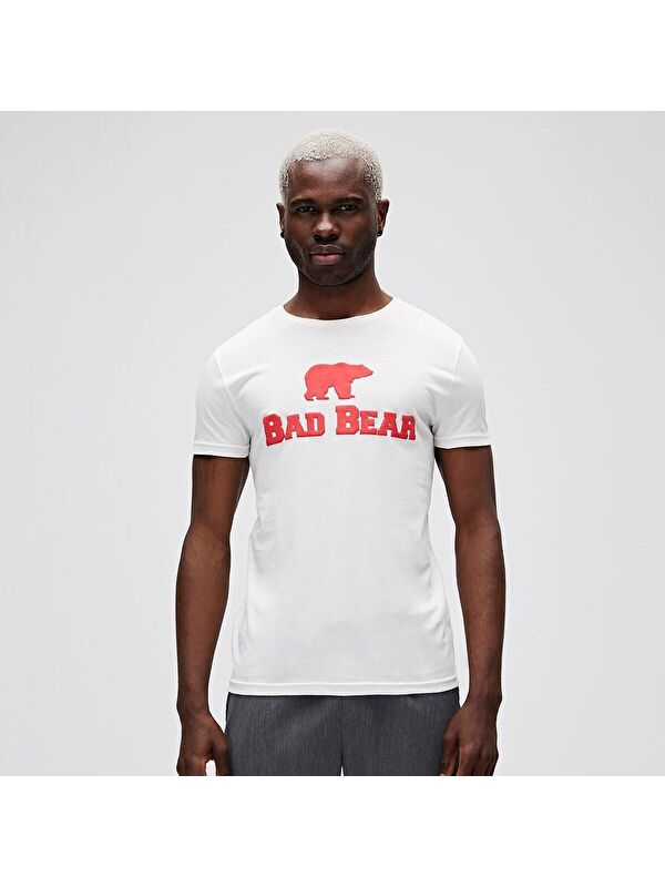 Bad Bear Erkek Beyaz Bisiklet Yaka Tişört