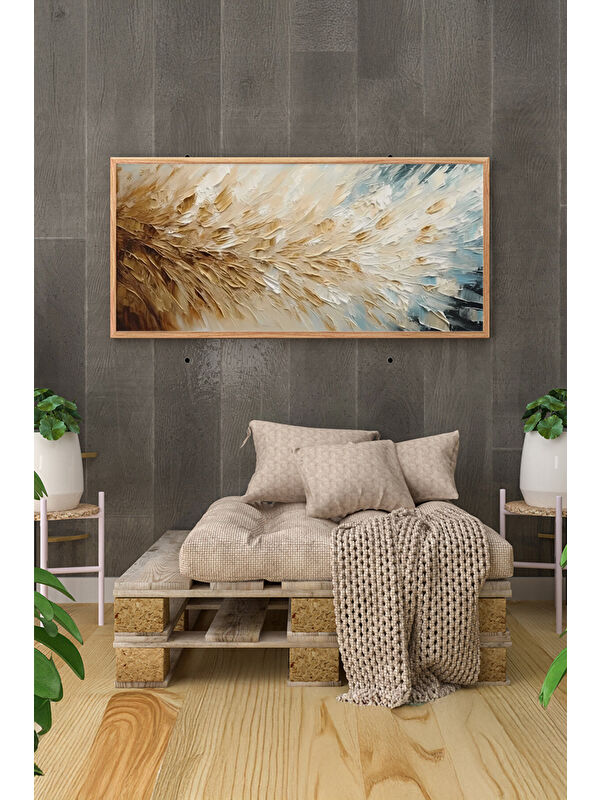 Artavessa Tek Parça Gerçek Ham Ahşap Yatay Panorama Çerçeveli Tablo - Model 27 - 50 x 120