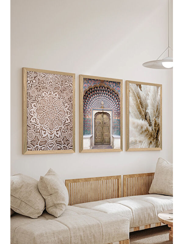 Artavessa 3 Parça Ahşap Çerçeve Görünümlü Mdf Tablo Seti - ERSYCRVSZ3SET7 - 15 x 20