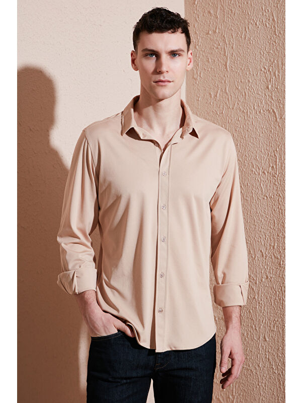 Buratti Pamuklu Regular Fit Düz Yaka %100 Pamuk Gömlek CF25S119628