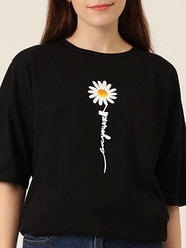 Jane's Baskılı T-shirt - Siyah