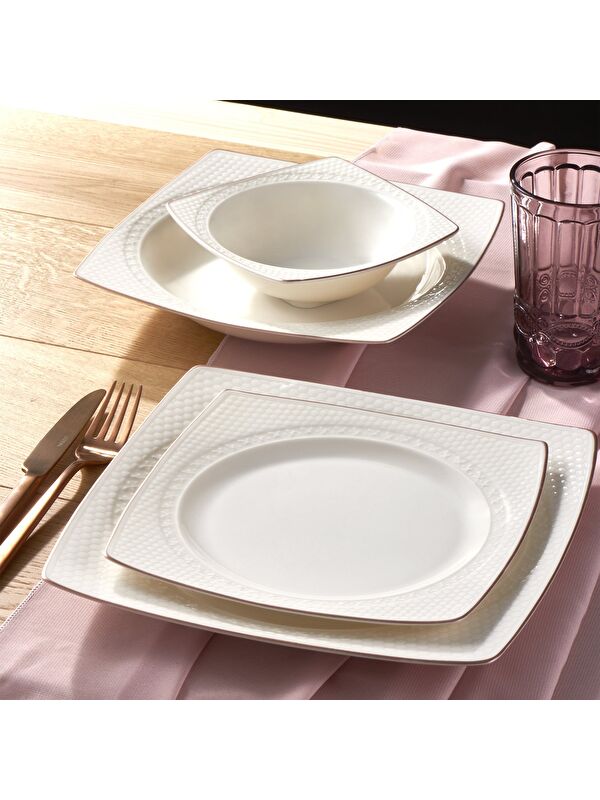 GÜRAL PORSELEN Bonenjoy 8 Parça 2 Kişilik Bone Yemek Takımı - Copper Bakır