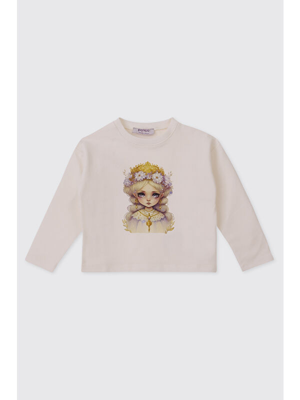 Panço Kız Bebek Ekru Sweatshirt