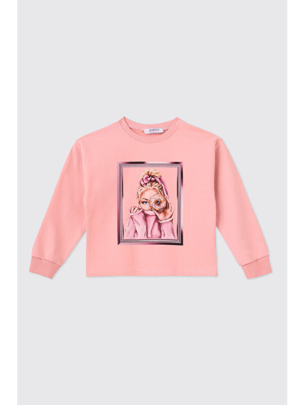 Panço Kız Bebek Pudra Sweatshirt