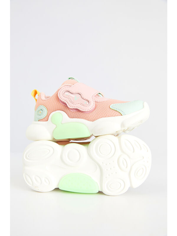 Gum Işıklı Kız Okul Öncesi Pudra Spor Ayakkabı - Görsel 4