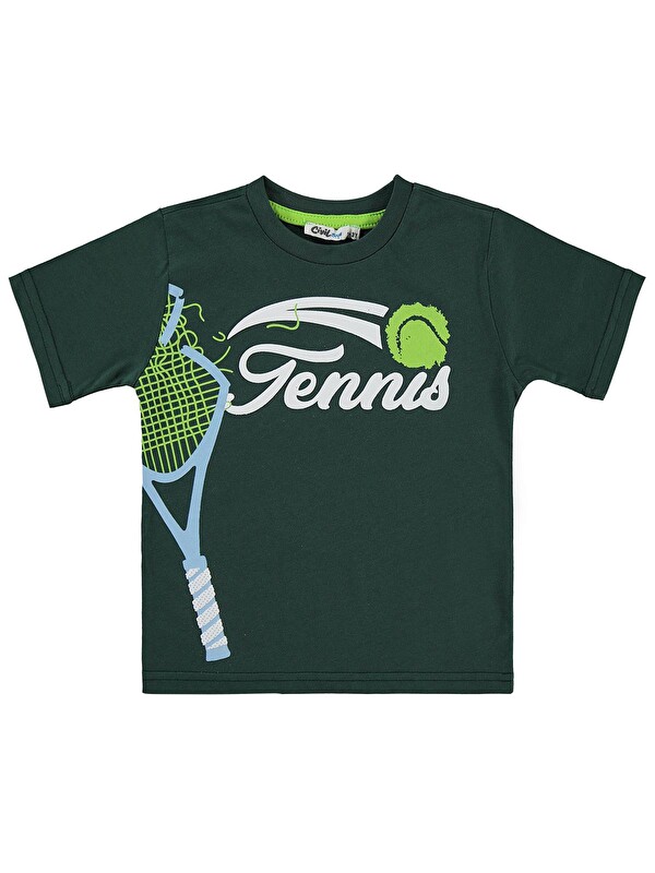 Civil Boys Tenis Raket Baskılı 2-5 Yaş Tişört - Yeşil
