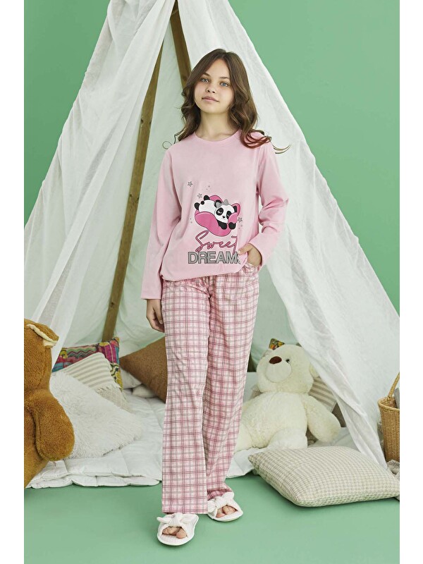 Remsa Genç Kız Pamuklu Pijama Takımı 240770 Pudra01