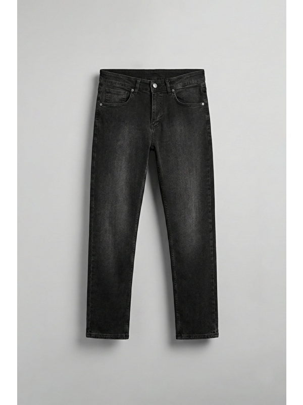 Abluka Online Erkek Regular Fit Basic Pamuklu Jean Pantolon Siyah