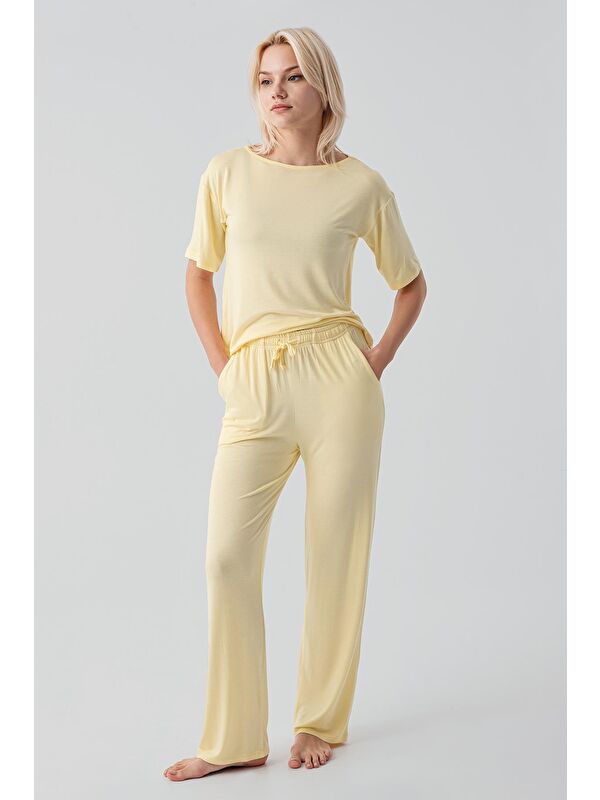 Artış Kısa Kollu Basic Esnek Elastanlı Viskoz Soft Pijama Takım 18215
