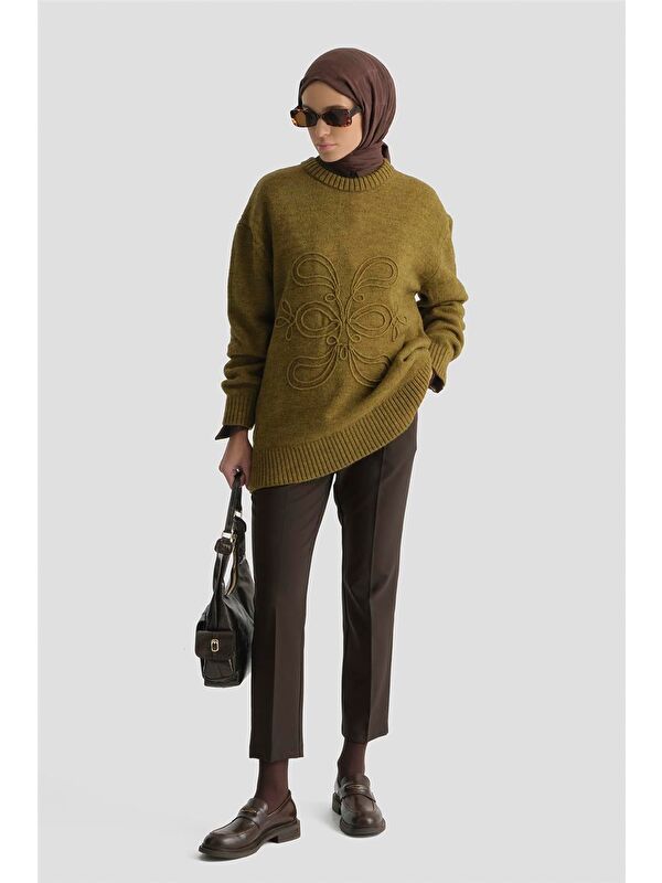 ARMİNE Beli Lastikli Pantolon Kahve