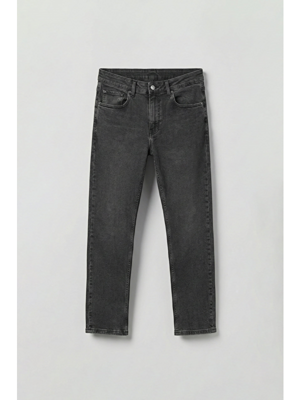 Abluka Online Erkek Regular Fit Basic Pamuklu Jean Pantolon Antrasit