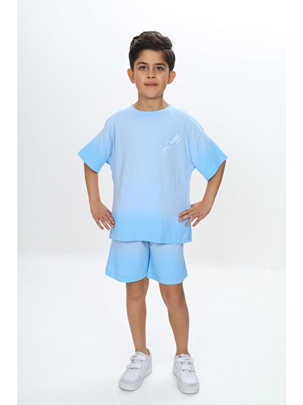 Toontoykids Erkek Çocuk Yıkama Efektli Baskılı Şortlu Takım