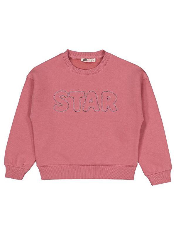 Civil Girls STAR Baskılı 6-9 Yaş Sweatshirt - Pembe 9-10 Yaş