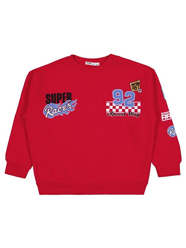 Civil Boys Super 92 Baskılı 6-9 Yaş Sweatshirt - Kırmızı 6-7 Yaş