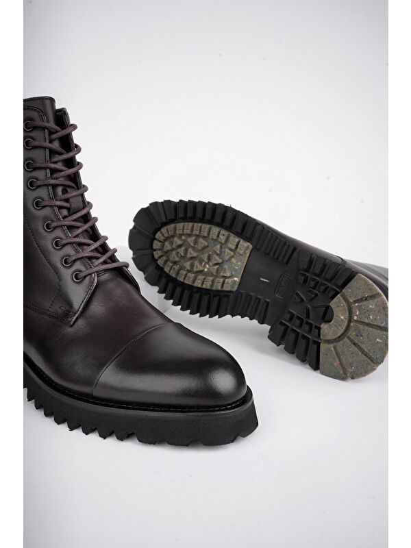 HERNANDEZ Bağcıklı Fermuarlı Hakiki Deri Kaymaz Taban Erkek Postal Bot - Görsel 4