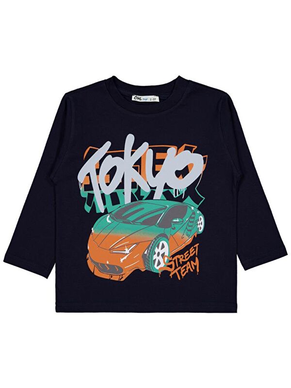 Civil Boys Tokyo Araba Baskılı 2-5 Yaş Sweatshirt - Lacivert 5-6 Yaş