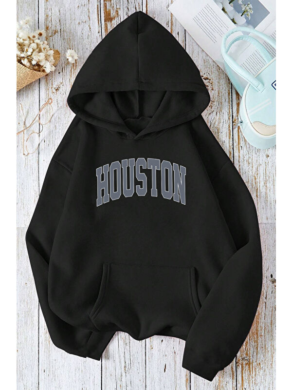 uyguntarz Houston Baskılı Oversize Sweatshirt